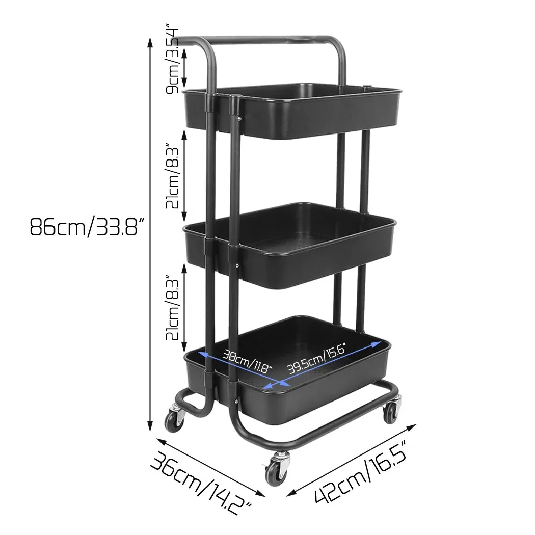 3 Tier Hair Salon Trolley Cart For Storage Organization