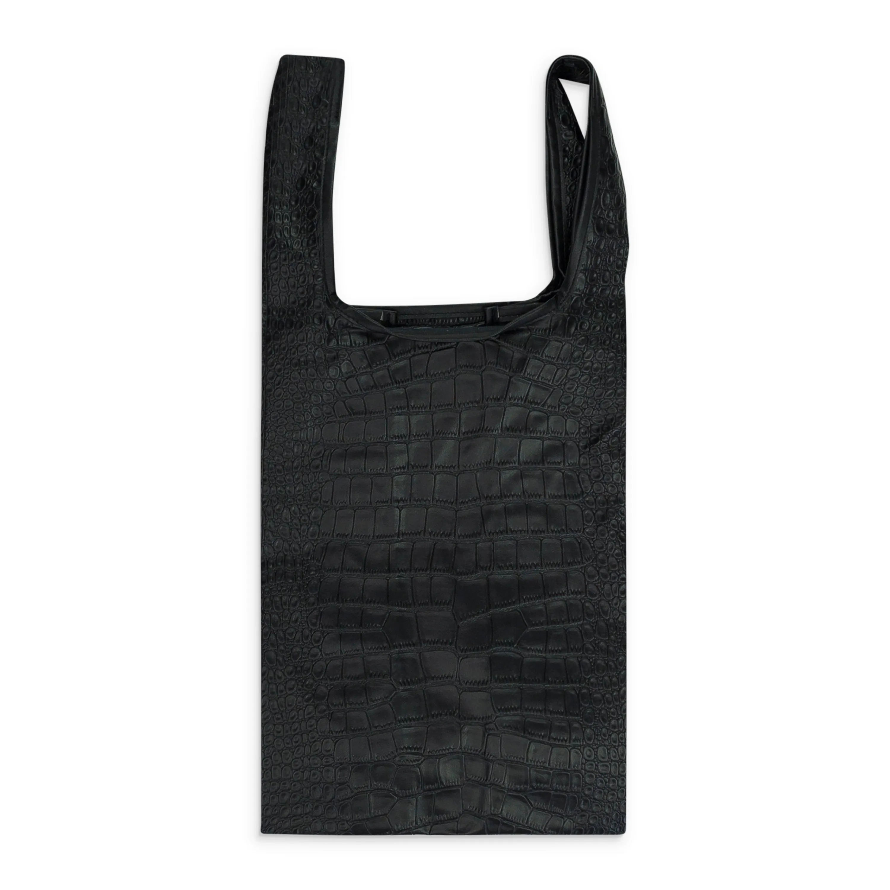 BLACK CROC TOTE SHOPPER BAG