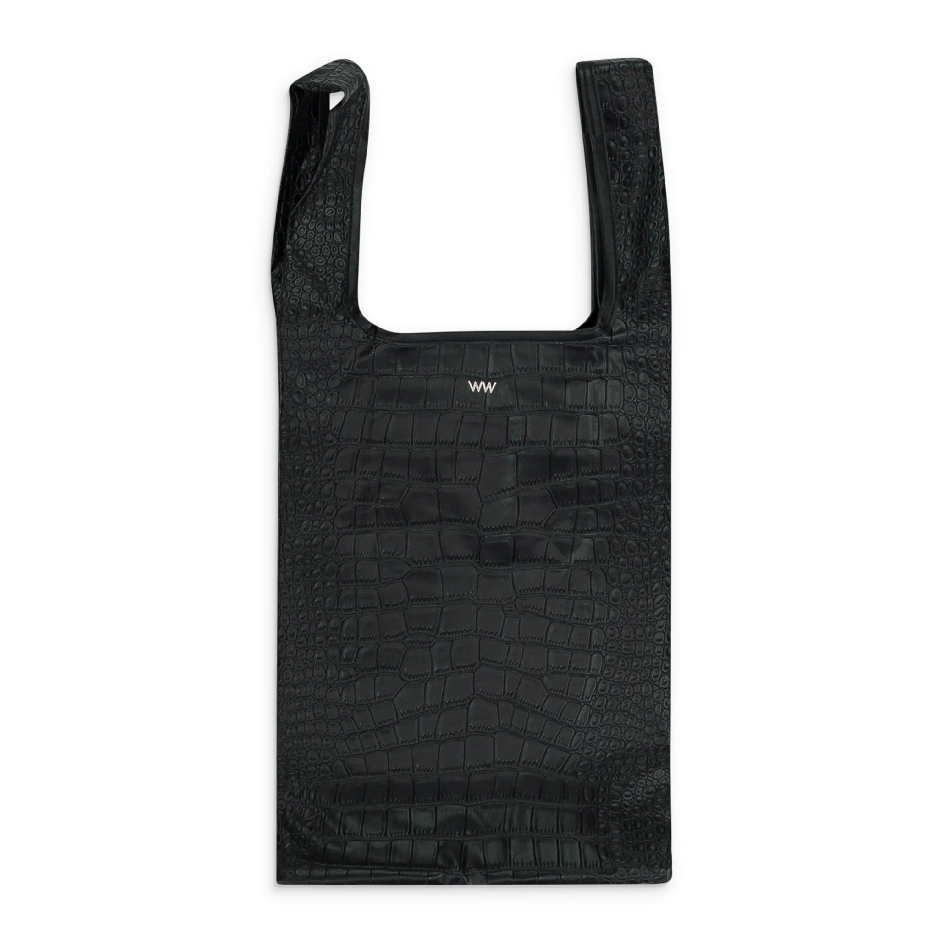 BLACK CROC TOTE SHOPPER BAG