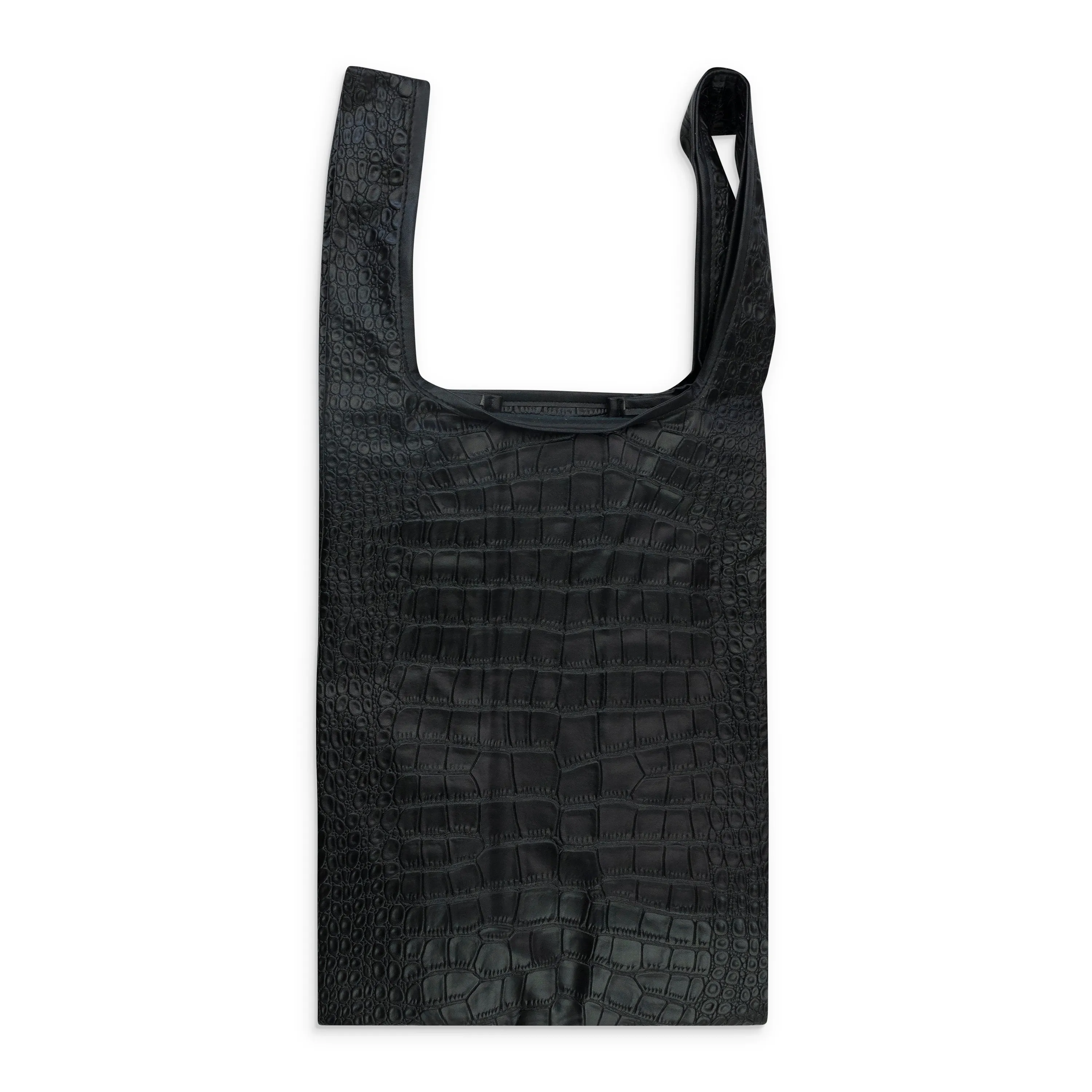 BLACK CROC TOTE SHOPPER BAG