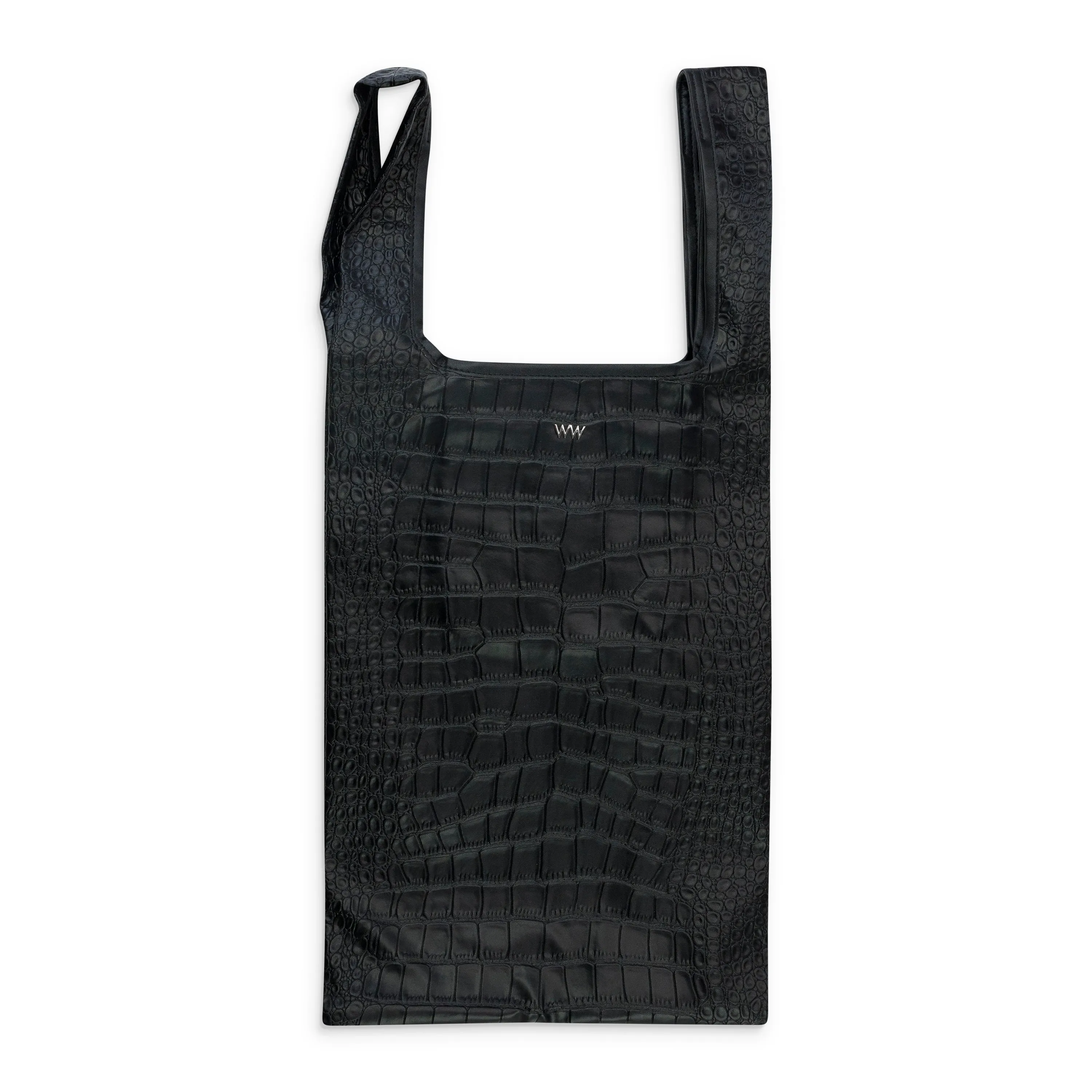 BLACK CROC TOTE SHOPPER BAG