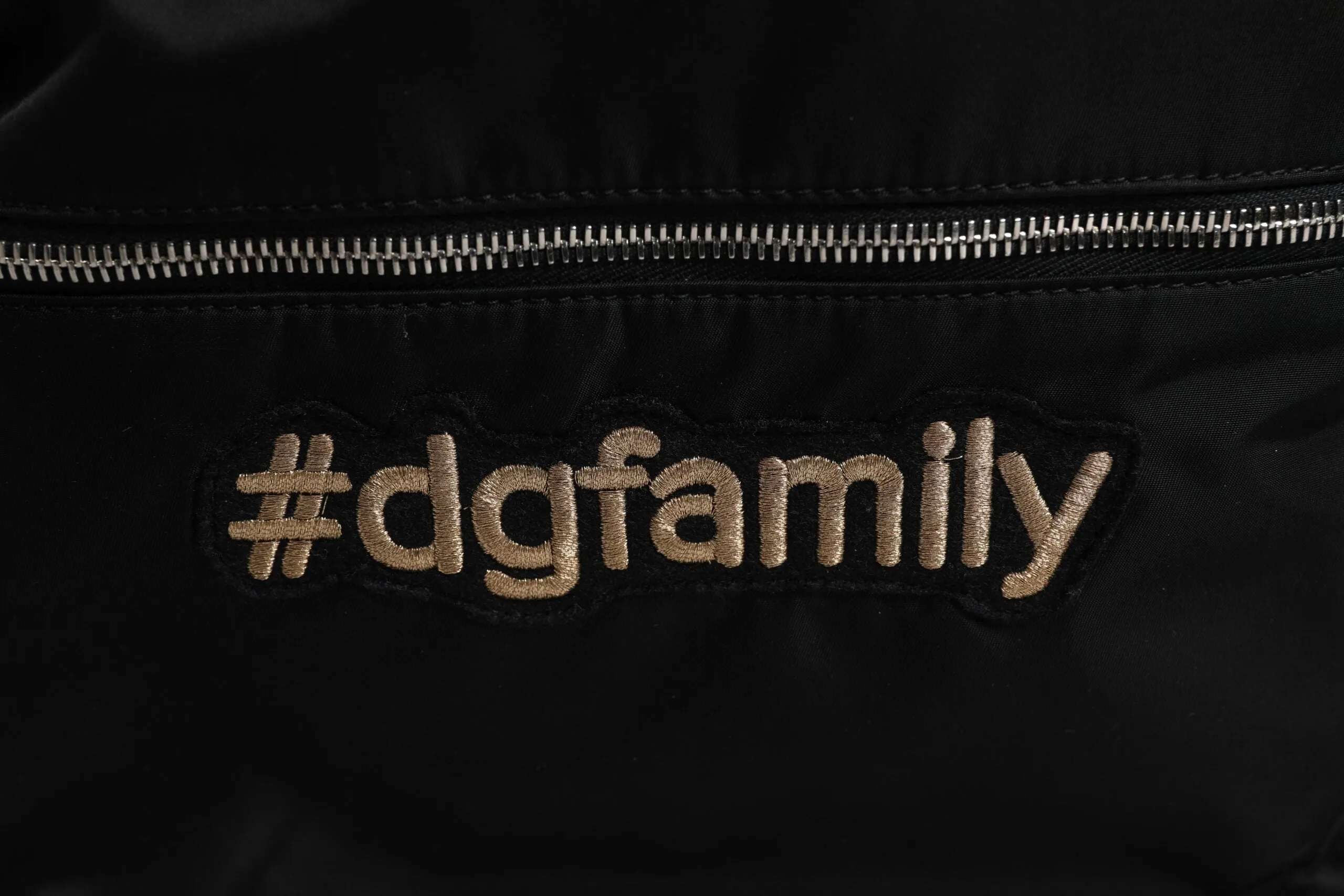 Black Nylon #DGFAMILY Embellished Backpack VULCANO Bag