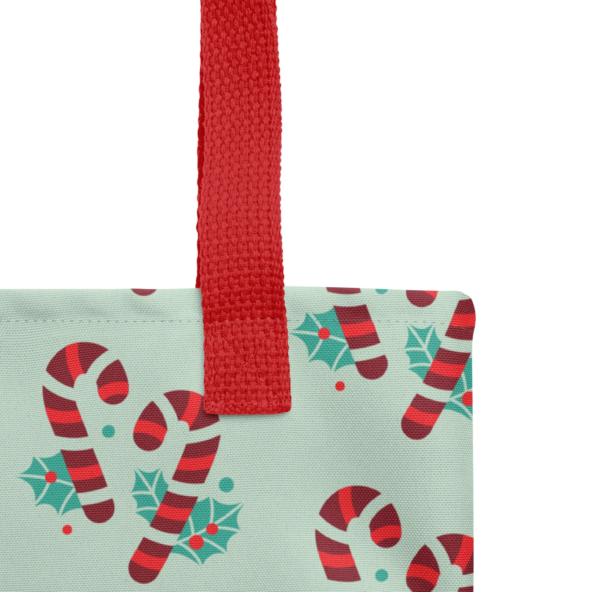 Christmas Tote Bag -- Candy Cane (Glamourange Festive Pattern Christmas Tote Bags)