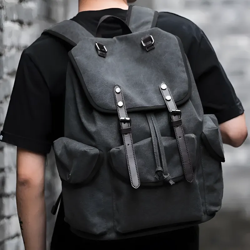 Costa Canvas Backpack - Gray