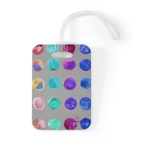 Dotted Suitcase Bag Tag, Cool Watercolor Polka Dots Designer Travel Luggage Suitcase Bag Tag - Made in USA