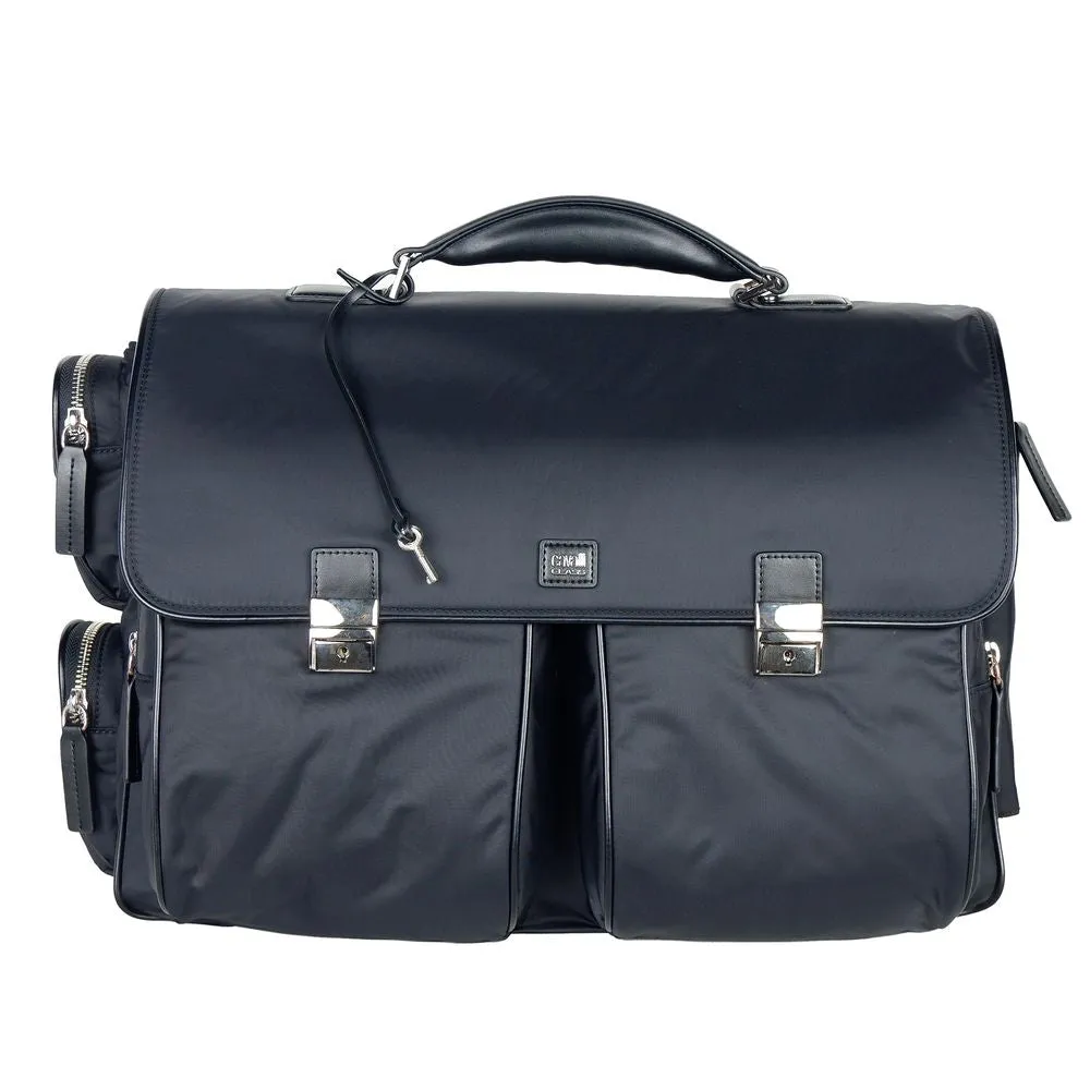 Elegant Nylon-Calfskin Document Holder Briefcase