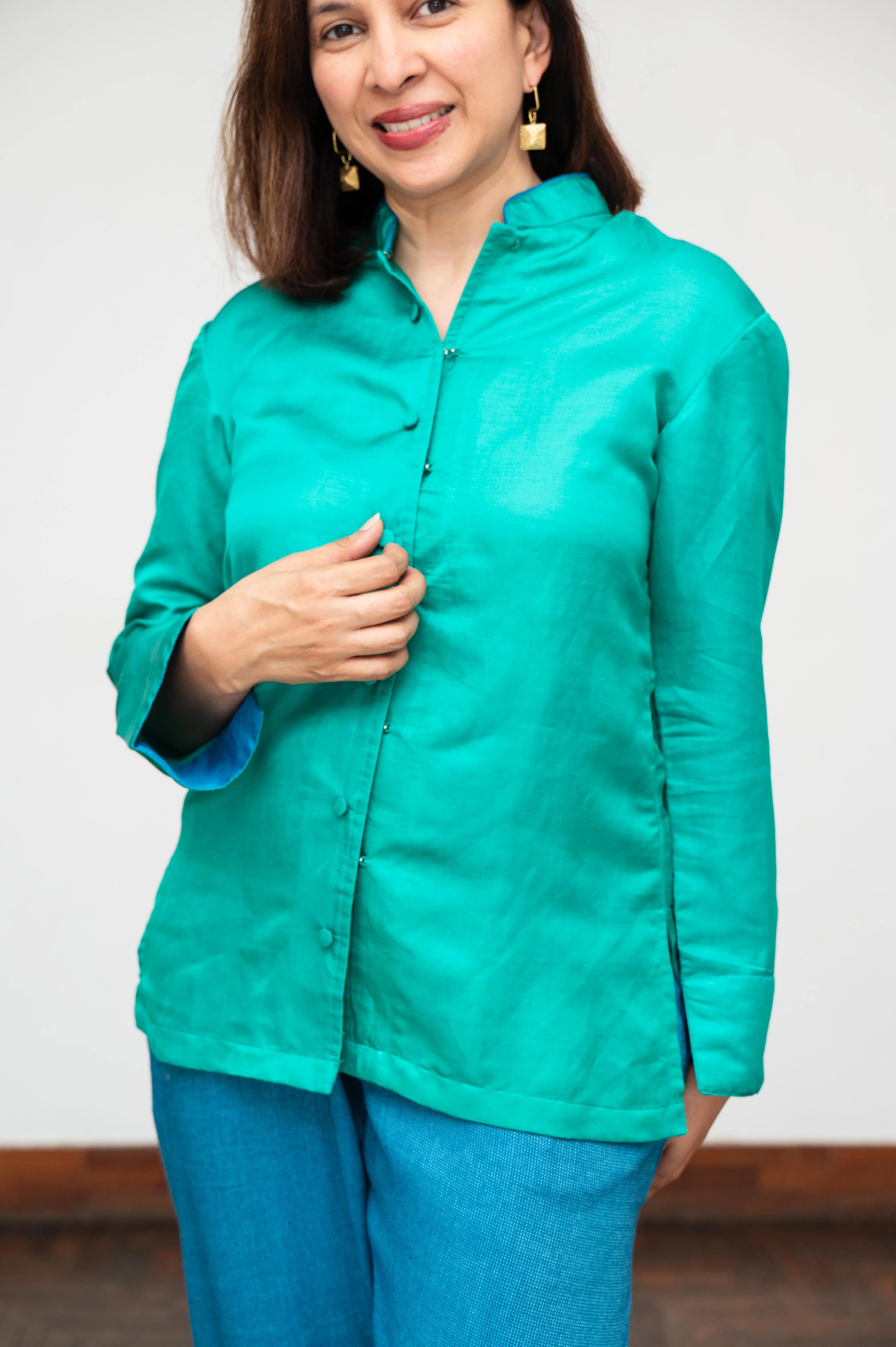 Green Modal Silk Jacket
