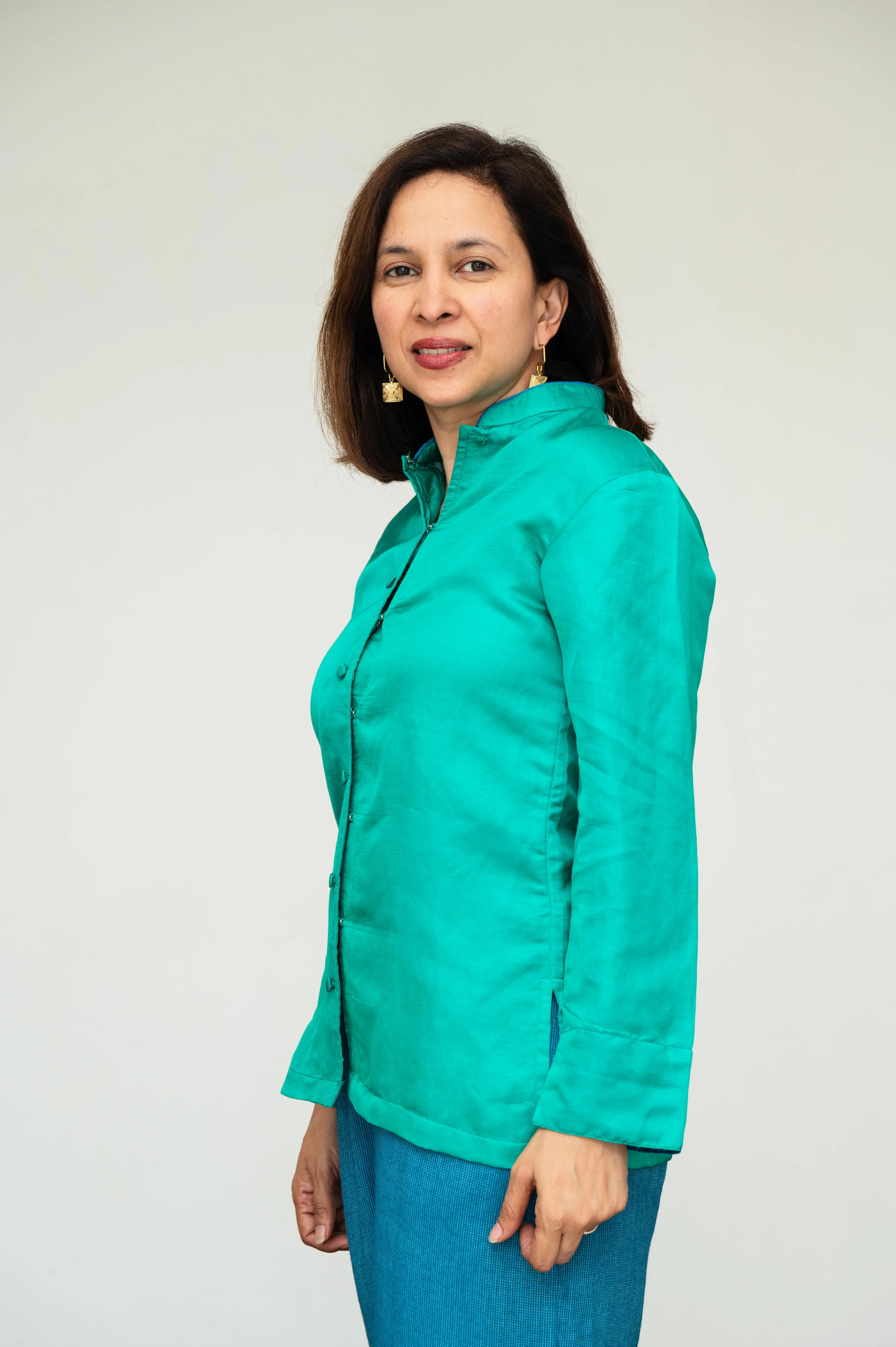 Green Modal Silk Jacket