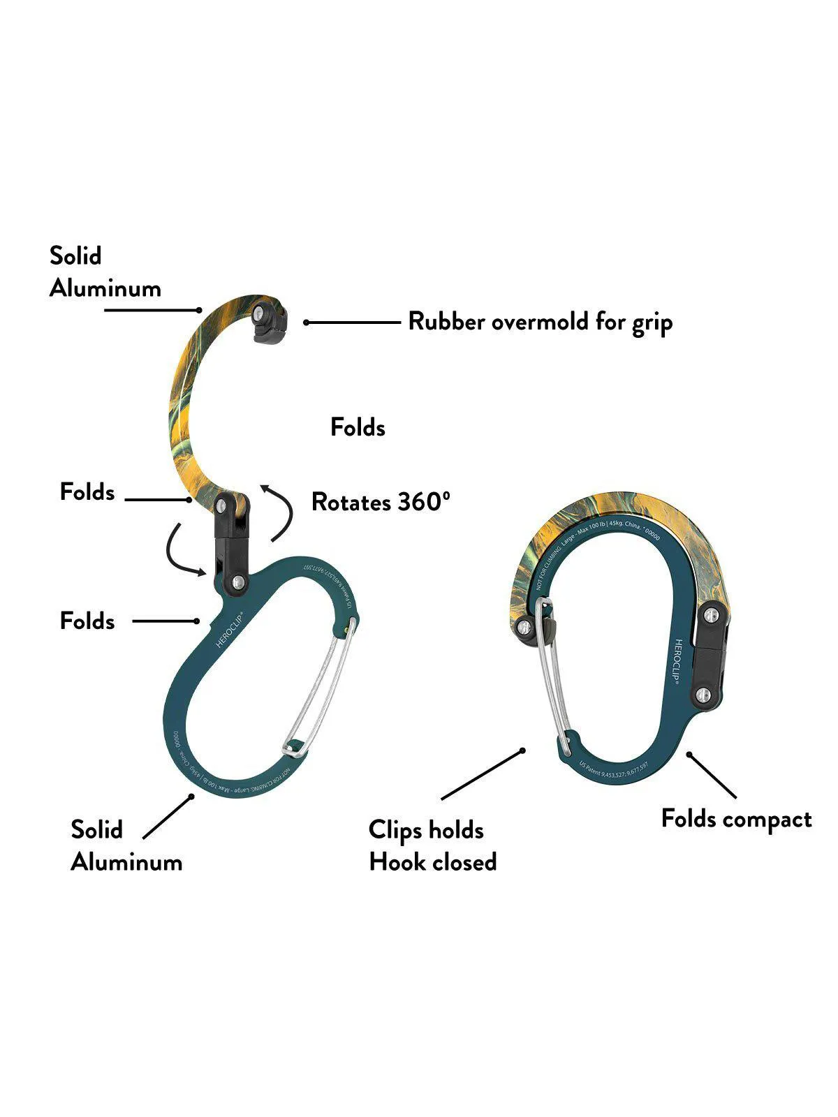 Heroclip Carabiner Large Tidal