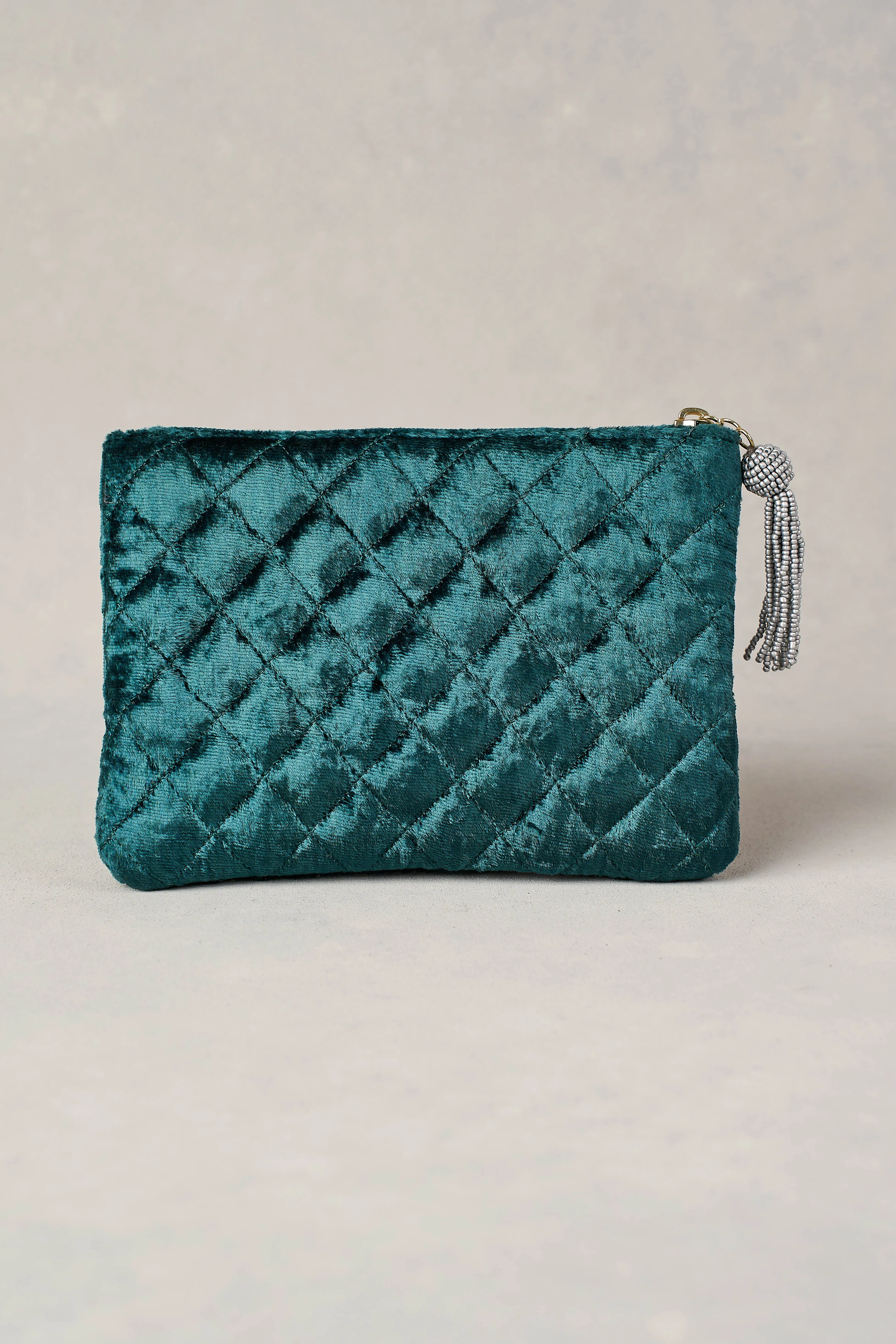 K Monogram Cosmetic Bag - Emerald