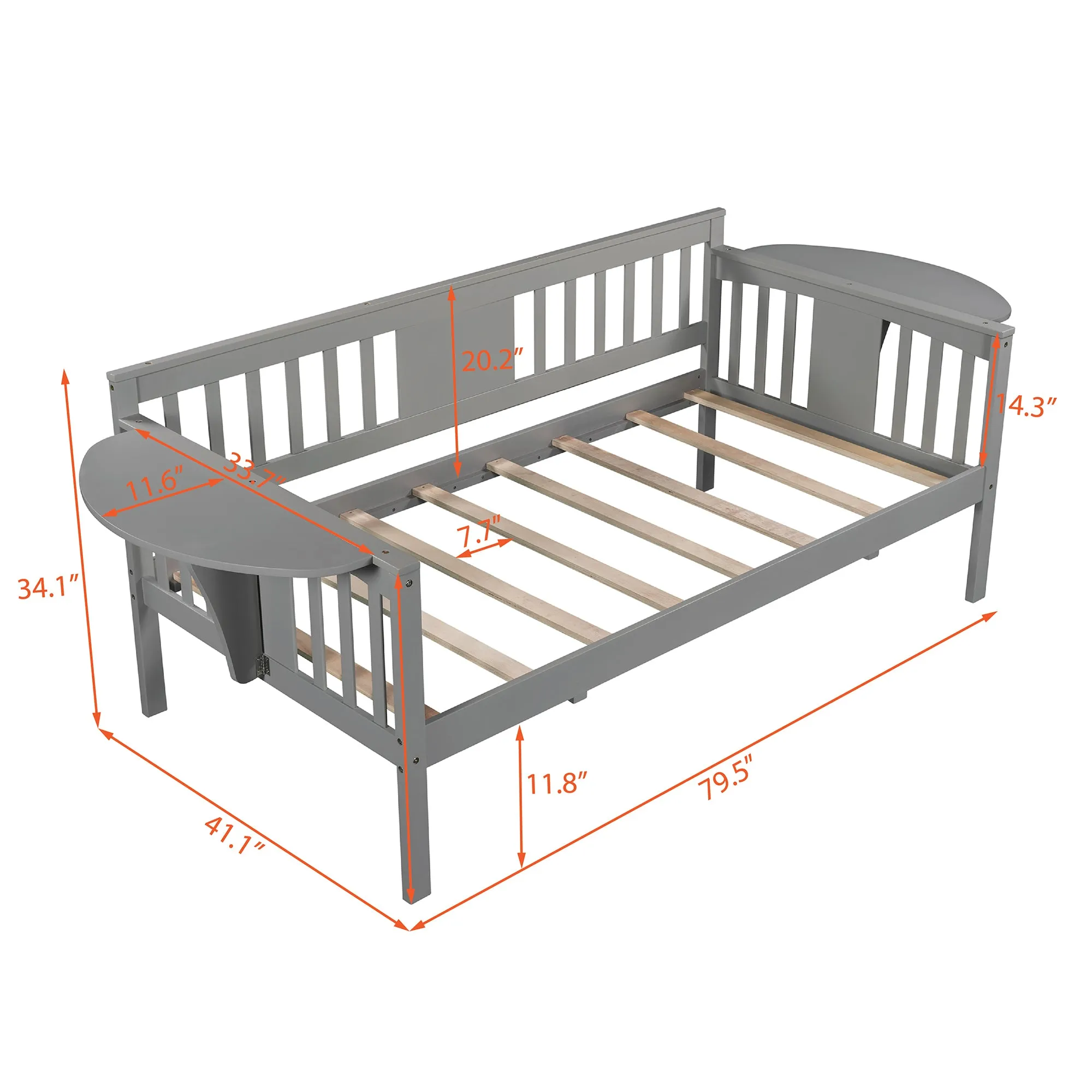 Kora Twin Size Daybed - Gray