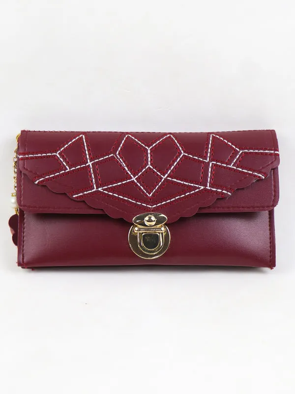 Ladies Hand Purse Clutch 01 Maroon