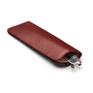 Large Leather Glasses Case - Burgundy