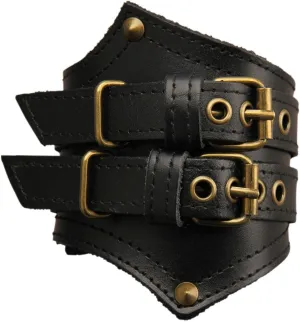 Leather Bracelet for Men Wrist Cuffs Leather Arm Bands Punk Leather Wristband Black Leather Cuff Bracelet for Women