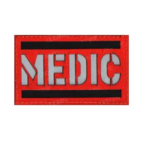 MEDIC Red and Black - Reflective Nylon Patch