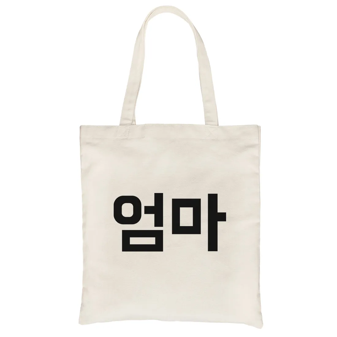 Mom Korean Letters Heavy Cotton Canvas Bag For Mothers Day Gifts