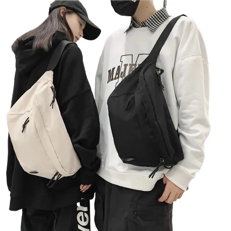 Sohiwoo Gym Chest Bag Multifunctional Waterproof Oversized Fanny Pack Chest Bag Cycling Large Belt Bag for Sports Men Women White Black