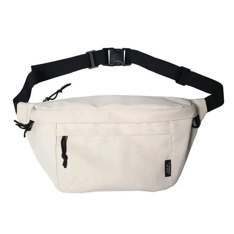 Sohiwoo Gym Chest Bag Multifunctional Waterproof Oversized Fanny Pack Chest Bag Cycling Large Belt Bag for Sports Men Women White Black