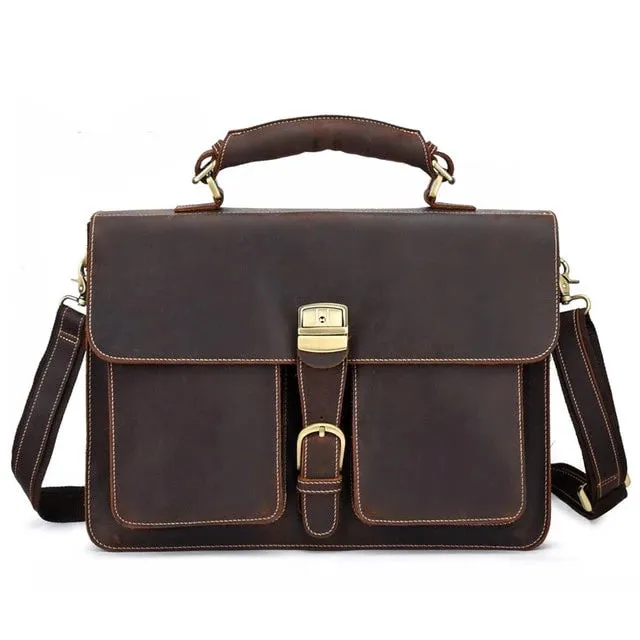 West Louis Retro Leather Briefcase
