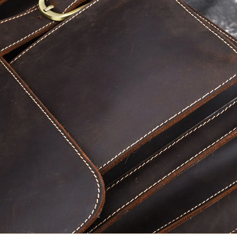 West Louis Retro Leather Briefcase