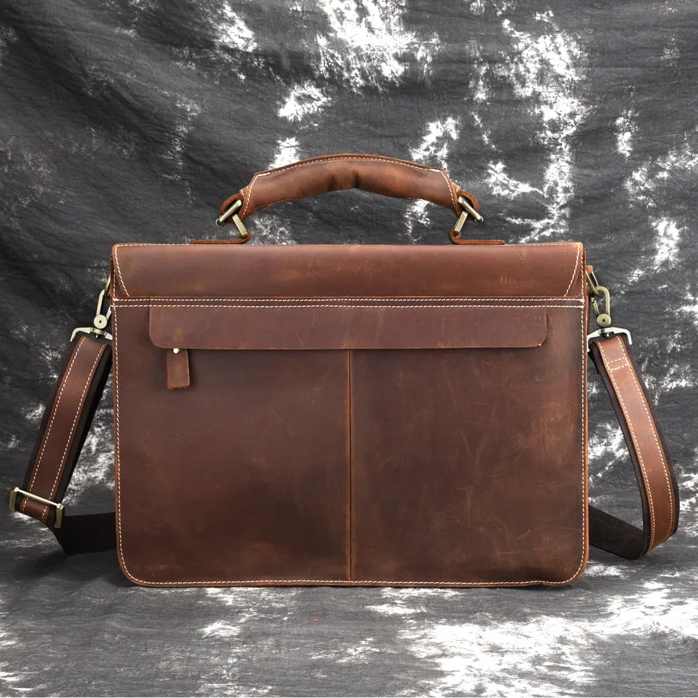 West Louis Retro Leather Briefcase