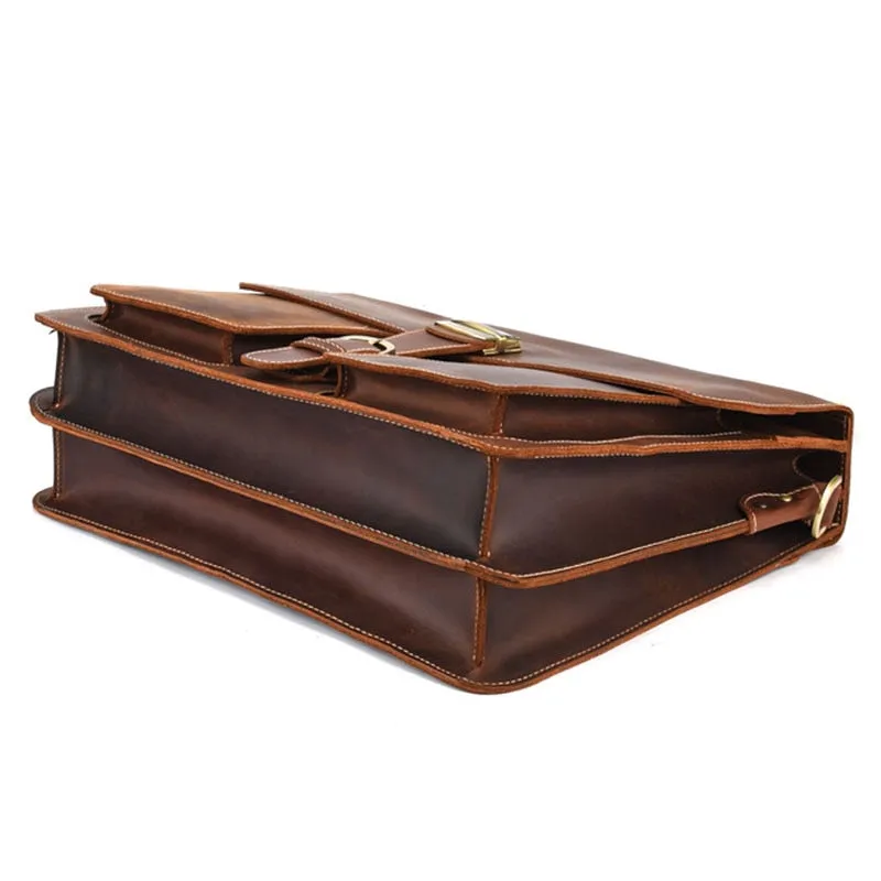West Louis Retro Leather Briefcase