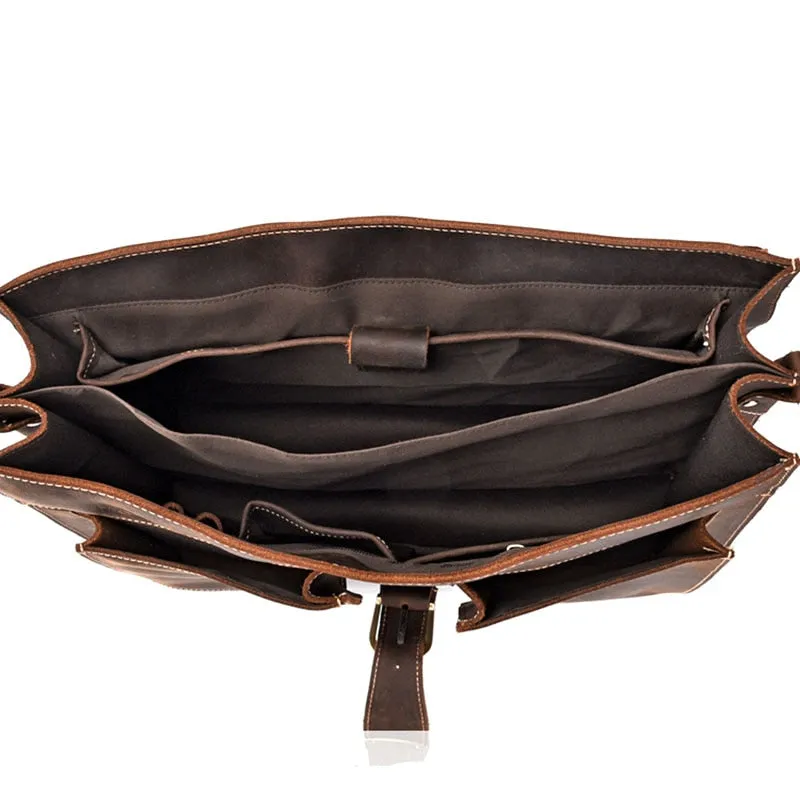 West Louis Retro Leather Briefcase