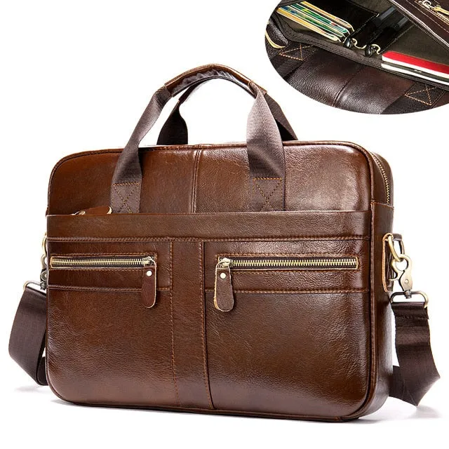 WESTAL Bag men's Genuine Leather briefcase Male man laptop bag