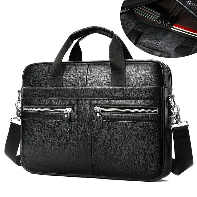 WESTAL Bag men's Genuine Leather briefcase Male man laptop bag