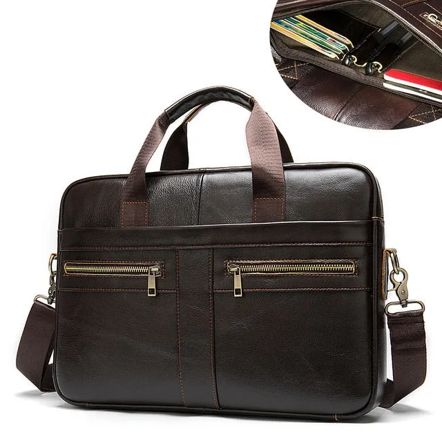 WESTAL Bag men's Genuine Leather briefcase Male man laptop bag