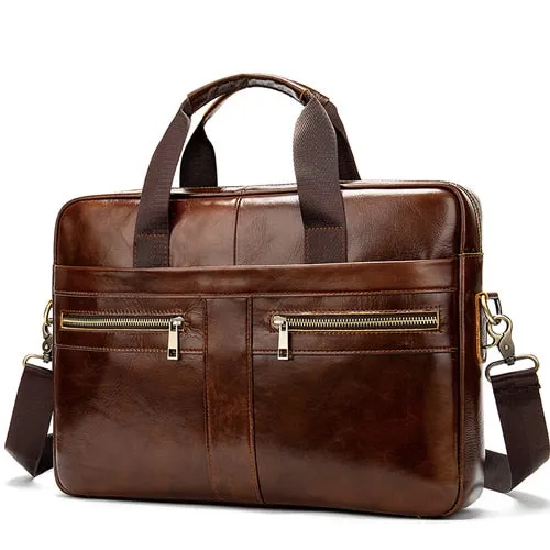 WESTAL Bag men's Genuine Leather briefcase Male man laptop bag